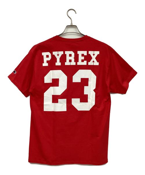 Champion（チャンピオン）Champion (チャンピオン) PYREX VISION (パイレックス ヴィジョン) プリントTシャツ レッド サイズ:Lの古着・服飾アイテム