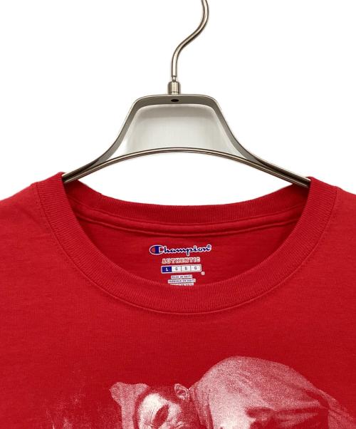 Champion（チャンピオン）Champion (チャンピオン) PYREX VISION (パイレックス ヴィジョン) プリントTシャツ レッド サイズ:Lの古着・服飾アイテム