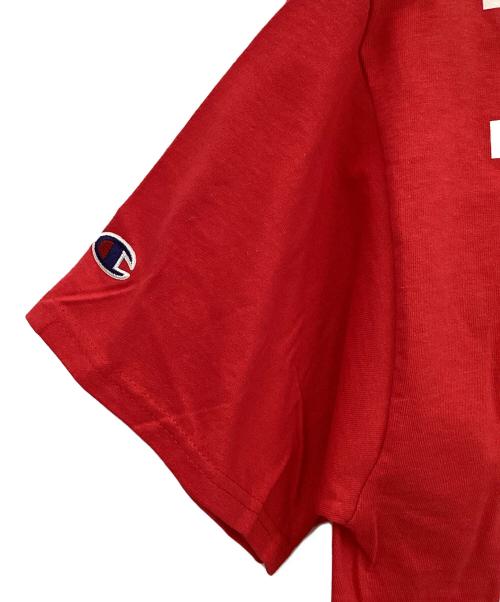 Champion（チャンピオン）Champion (チャンピオン) PYREX VISION (パイレックス ヴィジョン) プリントTシャツ レッド サイズ:Lの古着・服飾アイテム