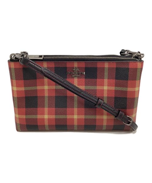 COACH（コーチ）COACH (コーチ) コーチ/F54863/ショルダーバッグ レッド×ブラックの古着・服飾アイテム