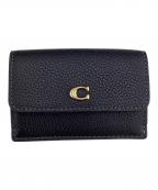 COACHコーチ）の古着「コーチ/CM437/3つ折り財布」｜ブラック×ゴールド
