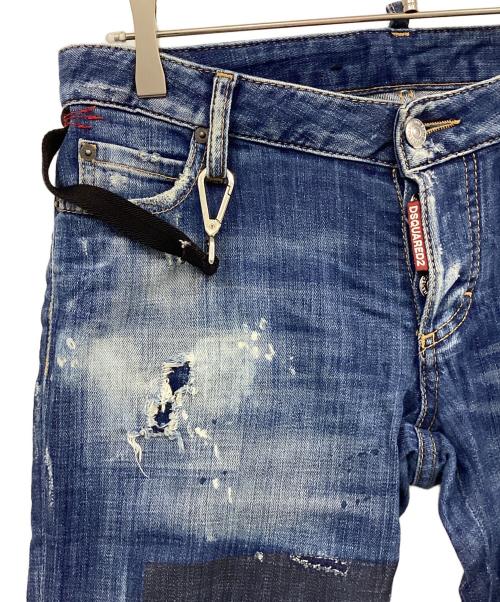 DSQUARED2（ディースクエアード）DSQUARED2 (ディースクエアード) ダメージ加工デニムパンツ インディゴ サイズ:40の古着・服飾アイテム