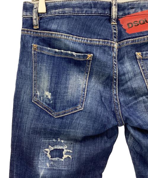 DSQUARED2（ディースクエアード）DSQUARED2 (ディースクエアード) ダメージ加工デニムパンツ インディゴ サイズ:40の古着・服飾アイテム