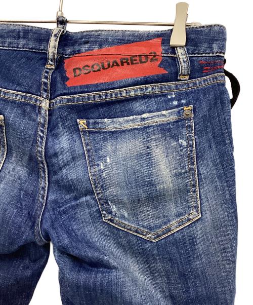 DSQUARED2（ディースクエアード）DSQUARED2 (ディースクエアード) ダメージ加工デニムパンツ インディゴ サイズ:40の古着・服飾アイテム