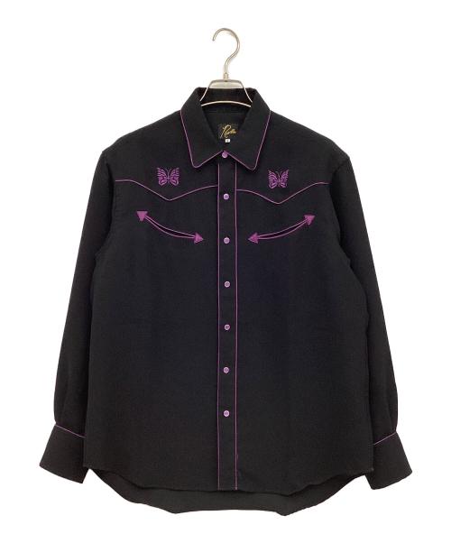 Needles（ニードルズ）Needles (ニードルズ) Papillon Emb Cowboy Shirt ブラック×パープル サイズ:Sの古着・服飾アイテム