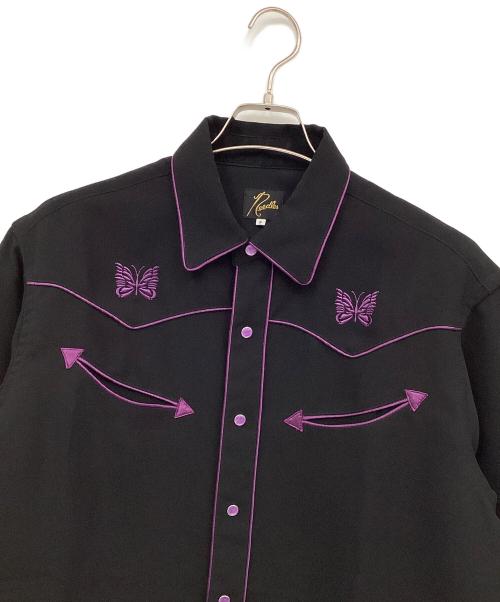 Needles（ニードルズ）Needles (ニードルズ) Papillon Emb Cowboy Shirt ブラック×パープル サイズ:Sの古着・服飾アイテム
