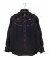 Needles（ニードルズ）の古着「Papillon Emb Cowboy Shirt」｜ブラック×パープル