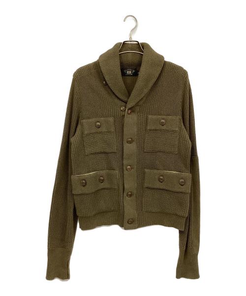 RRL（ダブルアールエル）RRL (ダブルアールエル) ショールカラーカーディガン カーキ サイズ:Mの古着・服飾アイテム