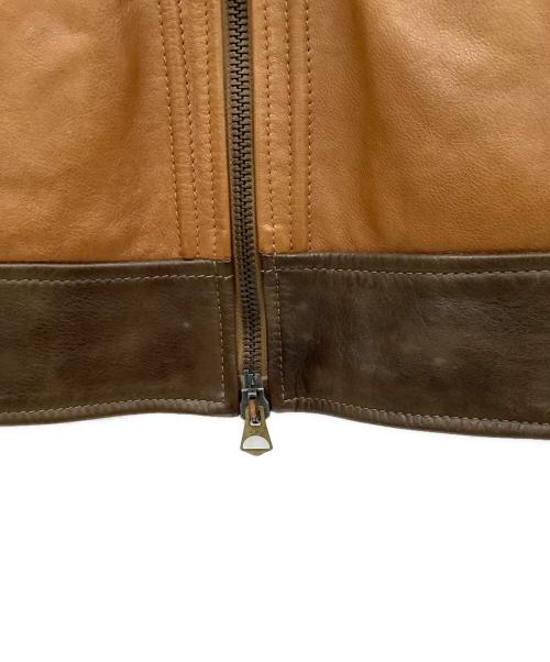 ARMANI JEANS（アルマーニジーンズ）ARMANI JEANS (アルマーニジーンズ) レザージャケット ブラウン サイズ:34の古着・服飾アイテム