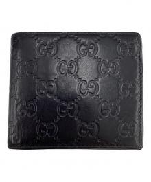 GUCCI（グッチ）の古着「グッチ/グッチシマ/146223/2つ折り財布」｜ブラック