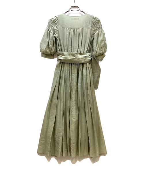 HER LIP TO（ハーリップトゥ）HER LIP TO (ハーリップトゥ) Airy Volume Sleeve Dress 黄緑 サイズ:Sの古着・服飾アイテム