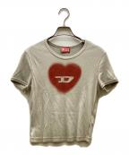 DIESELディーゼル）の古着「半袖カットソー」｜レッド×グレー