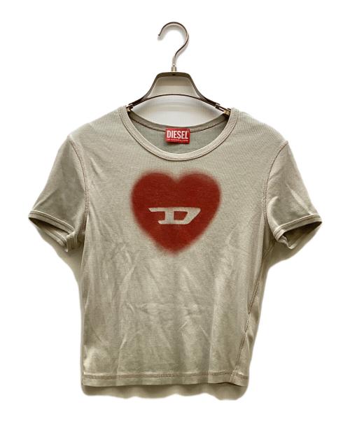 DIESEL（ディーゼル）DIESEL (ディーゼル) 半袖カットソー レッド×グレー サイズ:Mの古着・服飾アイテム