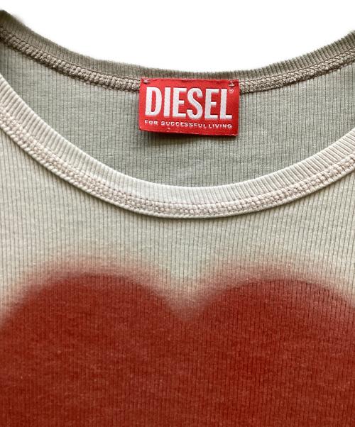 DIESEL（ディーゼル）DIESEL (ディーゼル) 半袖カットソー レッド×グレー サイズ:Mの古着・服飾アイテム