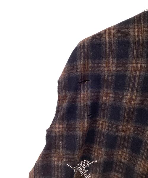 GALFY（ガルフィー）GALFY (ガルフィー) 長袖シャツ ブラウン×ブラック サイズ:Lの古着・服飾アイテム