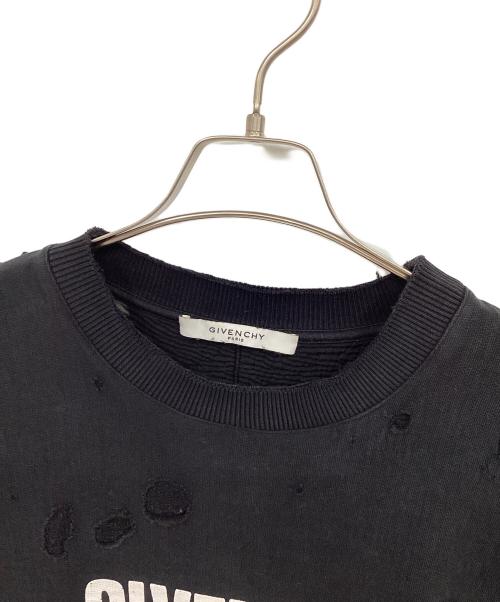GIVENCHY（ジバンシィ）GIVENCHY (ジバンシィ) デストロイ加工スウェット ブラック サイズ:Lの古着・服飾アイテム