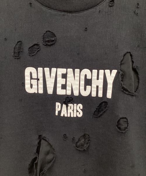 GIVENCHY（ジバンシィ）GIVENCHY (ジバンシィ) デストロイ加工スウェット ブラック サイズ:Lの古着・服飾アイテム