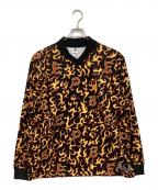 THE BLACK EYE PATCHブラックアイパッチ）の古着「FLAME PATTERNED GAME SHIRT」｜ブラック×レッド