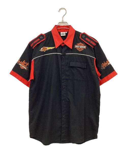 HARLEY-DAVIDSON（ハーレーダビッドソン）HARLEY-DAVIDSON (ハーレーダビッドソン) 半袖シャツ ブラック×レッド サイズ:XLの古着・服飾アイテム