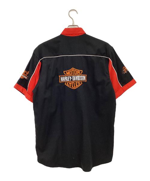 HARLEY-DAVIDSON（ハーレーダビッドソン）HARLEY-DAVIDSON (ハーレーダビッドソン) 半袖シャツ ブラック×レッド サイズ:XLの古着・服飾アイテム