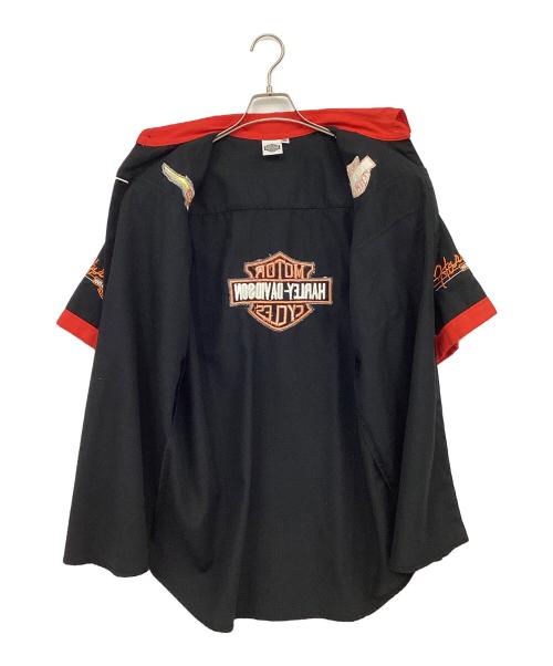 HARLEY-DAVIDSON（ハーレーダビッドソン）HARLEY-DAVIDSON (ハーレーダビッドソン) 半袖シャツ ブラック×レッド サイズ:XLの古着・服飾アイテム