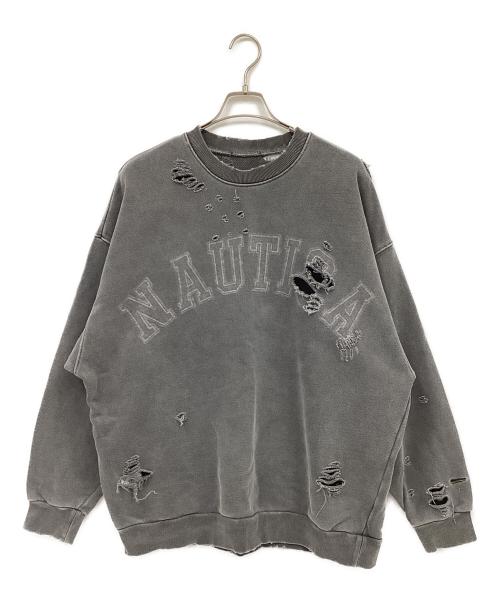 NAUTICA（ノーティカ）NAUTICA (ノーティカ) ダメージ加工スウェット グレー サイズ:Lの古着・服飾アイテム