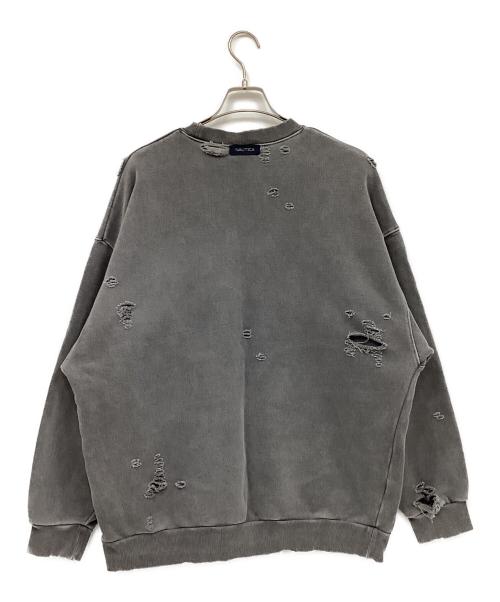 NAUTICA（ノーティカ）NAUTICA (ノーティカ) ダメージ加工スウェット グレー サイズ:Lの古着・服飾アイテム