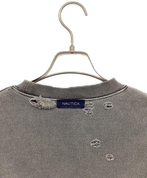 NAUTICA（ノーティカ）NAUTICA (ノーティカ) ダメージ加工スウェット グレー サイズ:Lの古着・服飾アイテム