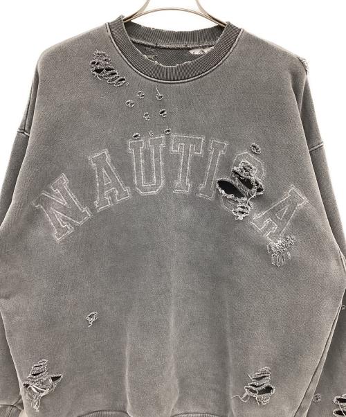 NAUTICA（ノーティカ）NAUTICA (ノーティカ) ダメージ加工スウェット グレー サイズ:Lの古着・服飾アイテム