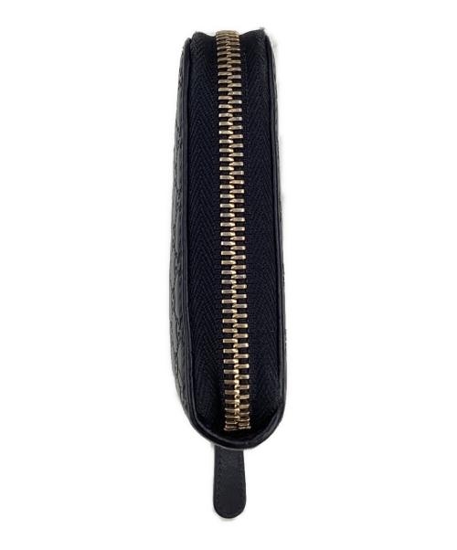 GUCCI（グッチ）GUCCI (グッチ) グッチ/449391/ラウンドファスナー長財布 ブラック×ゴールドの古着・服飾アイテム