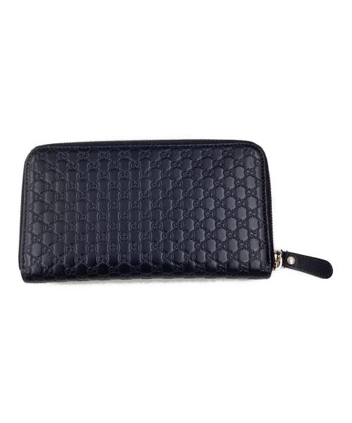 GUCCI（グッチ）GUCCI (グッチ) グッチ/449391/ラウンドファスナー長財布 ブラック×ゴールドの古着・服飾アイテム
