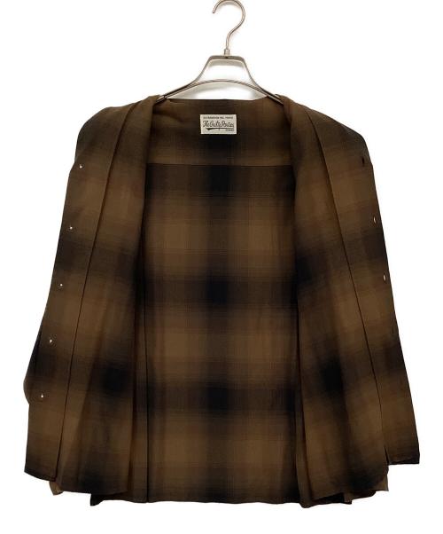 WACKO MARIA（ワコマリア）WACKO MARIA (ワコマリア) レーヨンオープンカラーシャツ ブラウン×ブラック サイズ:Lの古着・服飾アイテム