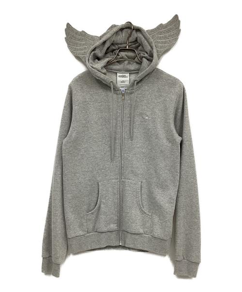 adidas（アディダス）adidas (アディダス) JEREMY SCOTT (ジェレミー スコット) ジップパーカー グレー サイズ:Mの古着・服飾アイテム