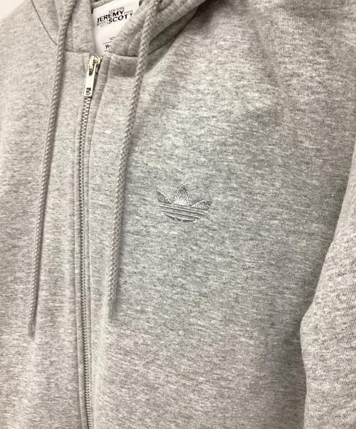 adidas（アディダス）adidas (アディダス) JEREMY SCOTT (ジェレミー スコット) ジップパーカー グレー サイズ:Mの古着・服飾アイテム