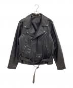 URBAN BARONアーバンバロン）の古着「レザーライダースジャケット」｜ブラック
