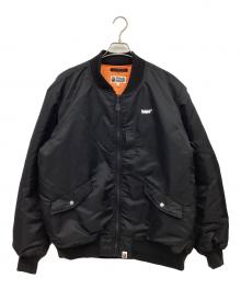 A BATHING APE（アベイシングエイプ）の古着「MA-1ジャケット」｜ブラック×オレンジ