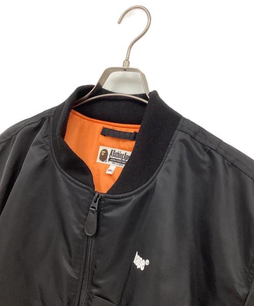 A BATHING APE（アベイシングエイプ）A BATHING APE (アベイシングエイプ) MA-1ジャケット ブラック×オレンジ サイズ:2XLの古着・服飾アイテム