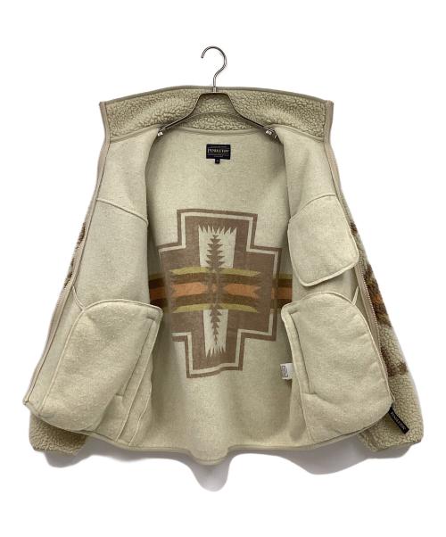PENDLETON（ペンドルトン）PENDLETON (ペンドルトン) BAYFLOW (ベイフロー) ボアジャケット ベージュ×ブラウン サイズ:3の古着・服飾アイテム