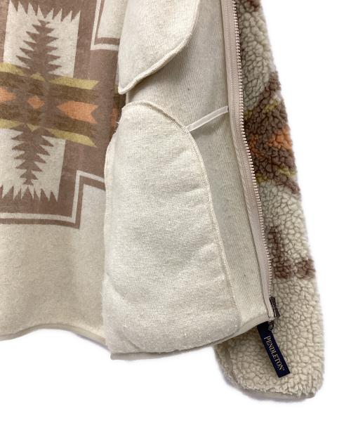 PENDLETON（ペンドルトン）PENDLETON (ペンドルトン) BAYFLOW (ベイフロー) ボアジャケット ベージュ×ブラウン サイズ:3の古着・服飾アイテム
