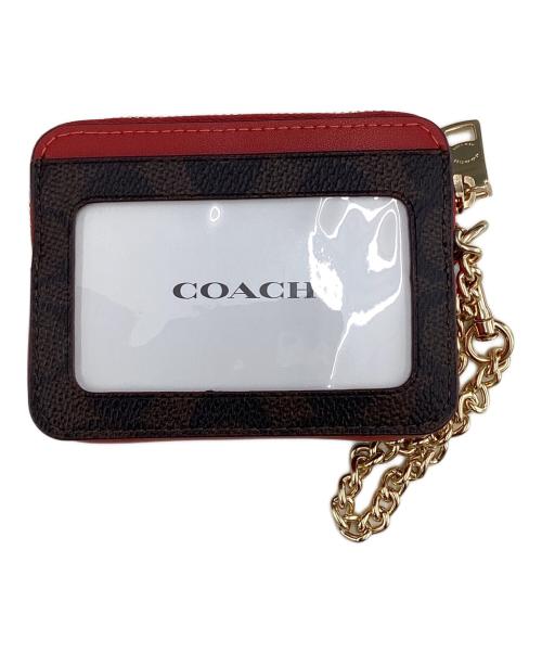 COACH（コーチ）COACH (コーチ) コーチ/CW883/コインケース ブラウン×レッドの古着・服飾アイテム