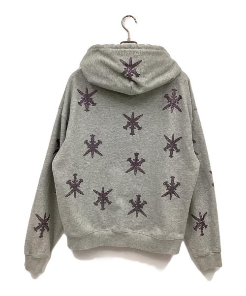 unknown（アンノウン）unknown (アンノウン) ジップアップパーカー グレー×パープル サイズ:Lの古着・服飾アイテム