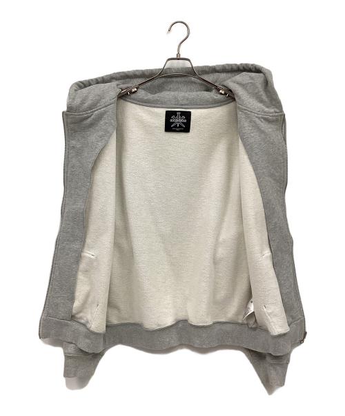 unknown（アンノウン）unknown (アンノウン) ジップアップパーカー グレー×パープル サイズ:Lの古着・服飾アイテム