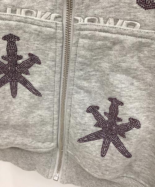 unknown（アンノウン）unknown (アンノウン) ジップアップパーカー グレー×パープル サイズ:Lの古着・服飾アイテム