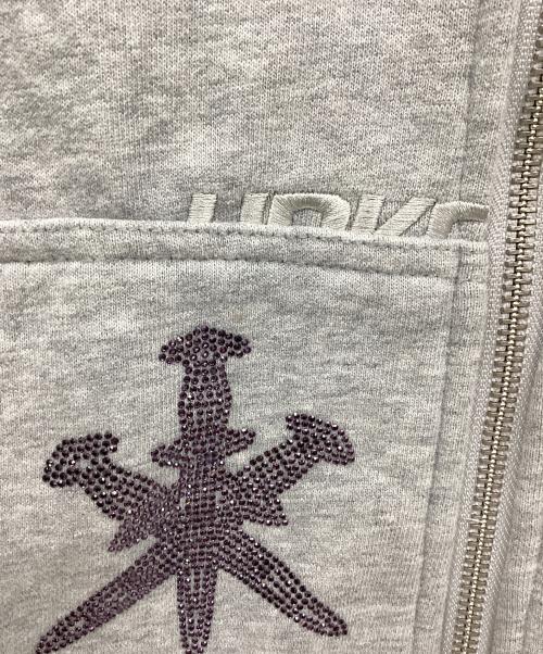 unknown（アンノウン）unknown (アンノウン) ジップアップパーカー グレー×パープル サイズ:Lの古着・服飾アイテム