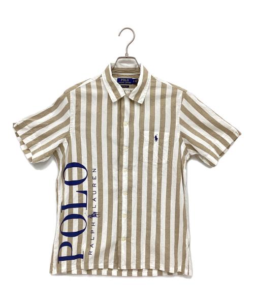 POLO RALPH LAUREN（ポロ・ラルフローレン）POLO RALPH LAUREN (ポロ・ラルフローレン) 半袖シャツ ホワイト×ベージュ サイズ:SP　の古着・服飾アイテム