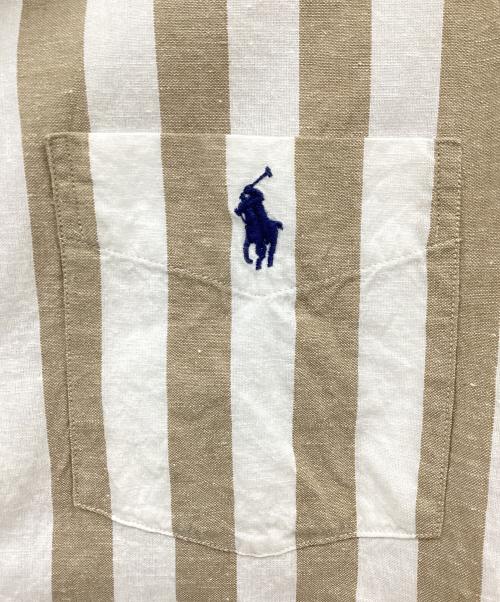 POLO RALPH LAUREN（ポロ・ラルフローレン）POLO RALPH LAUREN (ポロ・ラルフローレン) 半袖シャツ ホワイト×ベージュ サイズ:SP　の古着・服飾アイテム