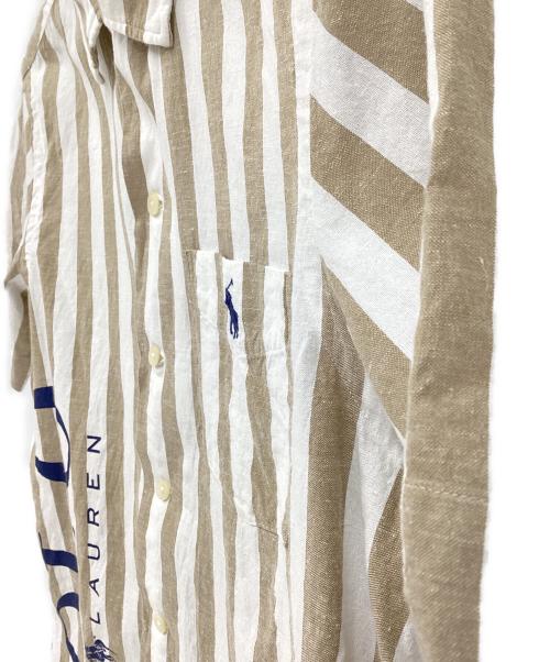 POLO RALPH LAUREN（ポロ・ラルフローレン）POLO RALPH LAUREN (ポロ・ラルフローレン) 半袖シャツ ホワイト×ベージュ サイズ:SP　の古着・服飾アイテム
