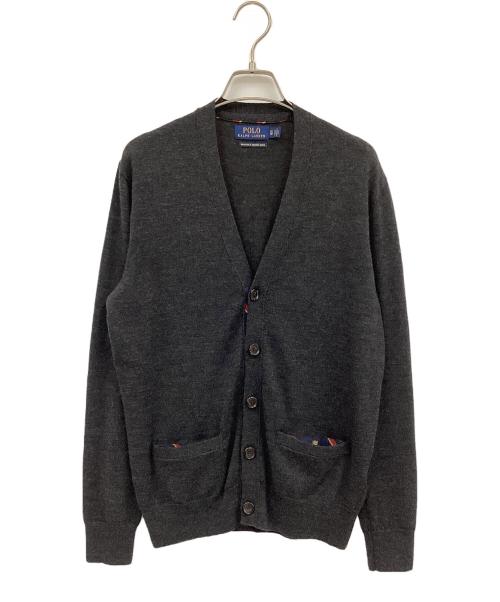 POLO RALPH LAUREN（ポロ・ラルフローレン）POLO RALPH LAUREN (ポロ・ラルフローレン) ニットカーディガン グレー×ネイビー サイズ:XSの古着・服飾アイテム