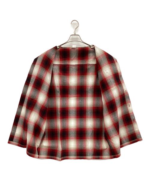 CalTop（キャルトップ）CalTop (キャルトップ) 半袖シャツ ホワイト×レッド サイズ:Lの古着・服飾アイテム