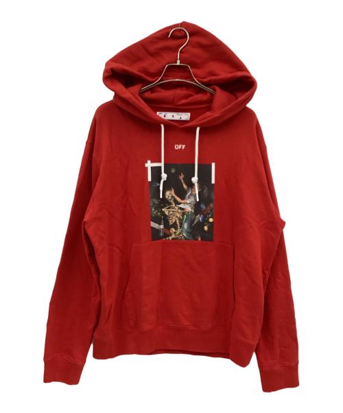 OFFWHITE（オフホワイト）OFFWHITE (オフホワイト) PASCAL PRINT SLIM HOODIE レッド サイズ:XXLの古着・服飾アイテム